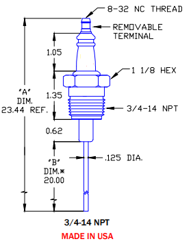 Flame Rod Replacement for Auburn I-34.20 and Crown CA529 - DDignition