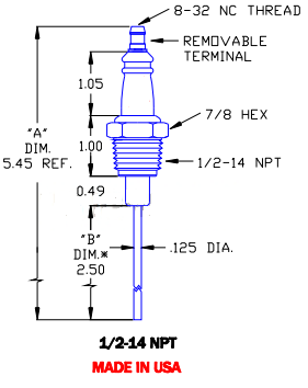 Flame Rod Replacement for Auburn I-6 (2.50") and Eclipse 16946-4 - DDignition