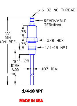 Flame Rod Replacement for Auburn FRS4 6, Crown, CA434 and Eclipse 13093 - DDignition