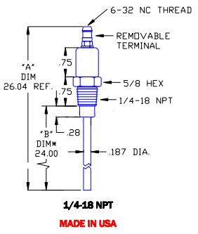 Flame Rod Replacement for Auburn FRS4 24, Crown CA438 and Maxon 18410 - DDignition