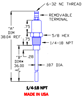 Flame Rod Replacement for Auburn FRS4 36, Crown CA439 and Maxon 35552 - DDignition