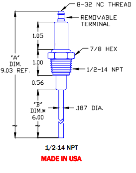 Flame Rod Replacement for Auburn FRS 2 6, Crown CA390 and Eclipse 13312 - DDignition