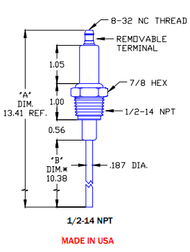 Flame Rod Replacement for Auburn FRS 2 10375 and Eclipse 13312-9 - DDignition