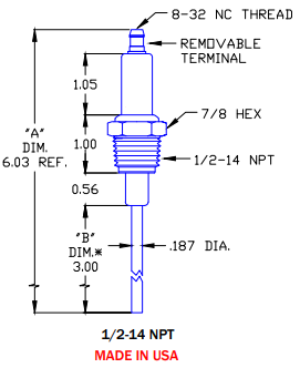 Flame Rod Replacement for Auburn FRS 2 (3") and Eclipse 13312-5 - DDignition