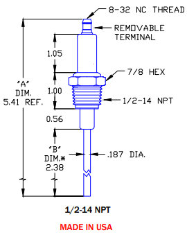 Flame Rod Replacement for Auburn FRS2 (2.38") and Eclipse 13312-4 - DDignition