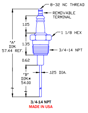 Flame Rod Replacement for Auburn I -34-54, Crown CA533 and Eclipse 12392-2 - DDignition