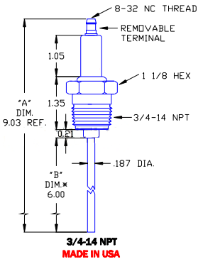 Flame Rod Replacement for Auburn 3FR SPECIAL Crown CA540 and Eclipse 14265-1 - DDignition
