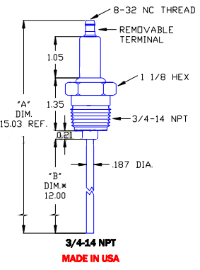 Flame Rod Replacement for Auburn 3FR SPECIAL, Crown CA541 and Eclipse 14265-2 - DDignition