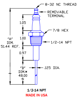 Flame Rod Replacement for Auburn I-2 (48") and Crown CA104 - DDignition