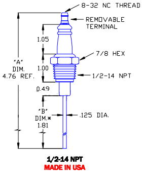 Flame Rod Replacement for Auburn I-6 (1.81") and Eclipse 16946-7 - DDignition