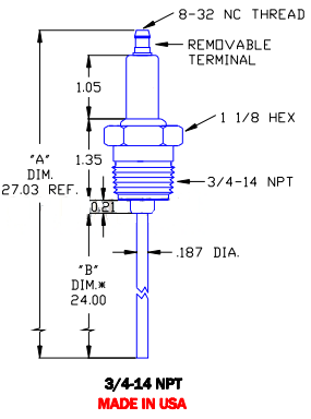 Flame Rod Replacement for Auburn 3FR SPECIAL, Crown CA543 and Eclipse 14265-4 - DDignition