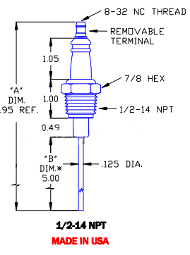 Flame Rod Replacement for Auburn I-6, Crown CA140, Champion OP-9 and Eclipse 16946-1 - DDignition