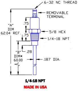 Flame Rod Replacement for Auburn FRS4 60 and Crown CA441 - DDignition