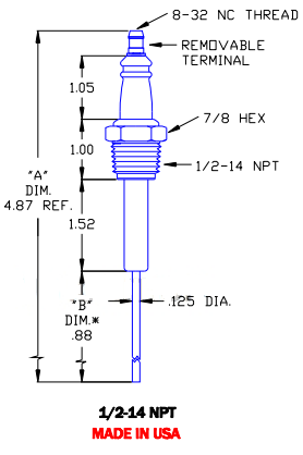 Flame Rod Replacement for Auburn I-18 (.88") and Crown CA201 - DDignition