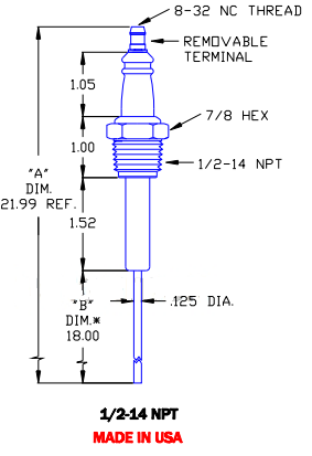 Flame Rod Replacement for Auburn I-18-18 and Crown CA202 - DDignition