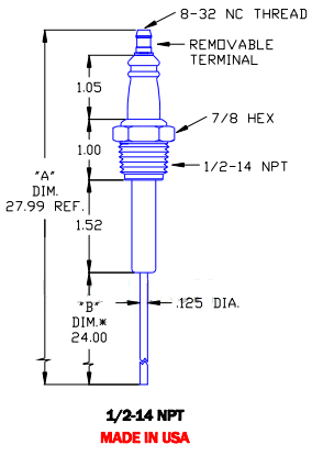 Flame Rod Replacement for Auburn I-18-24 / Crown CA203 - DDignition