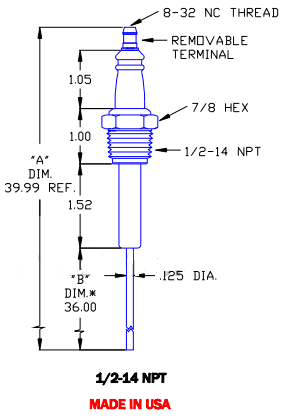 Flame Rod Replacement for Auburn I-18-36 and Crown CA204 - DDignition