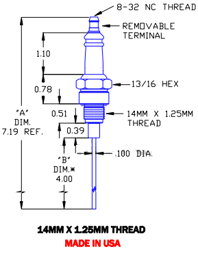 Flame Rod - D13074 - DDignition: Competitively Priced Flame Rods and Gas Igniters