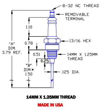 Flame Rod Replacement for Auburn I-144 and Maxon 34478 - DDignition