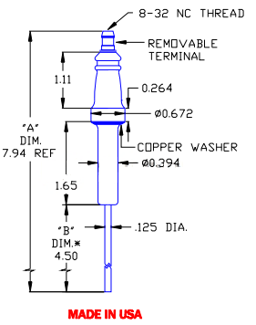 Flame Rod Replacement for Auburn I-2 INS and Crown CA120 - DDignition