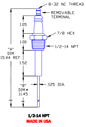 Flame Rod - D13092 - DDignition: Competitively Priced Flame Rods and Gas Igniters