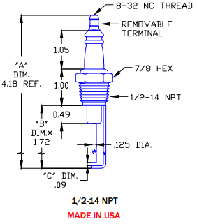 Gas Igniter Replacement for Auburn I-64-1, Crown CA475 and Eclipse 11576 (1.72") - DDignition