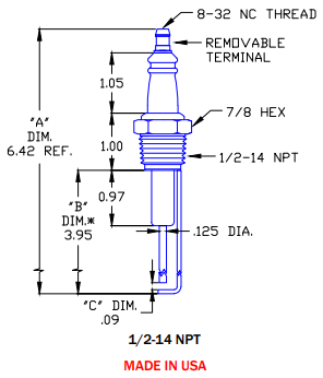 Gas Igniter Replacement for Auburn I-25 (3.95") - DDignition