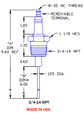 Flame Rod Replacement for Auburn I-34, Crown CA520 and Eclipse 12392 - DDignition